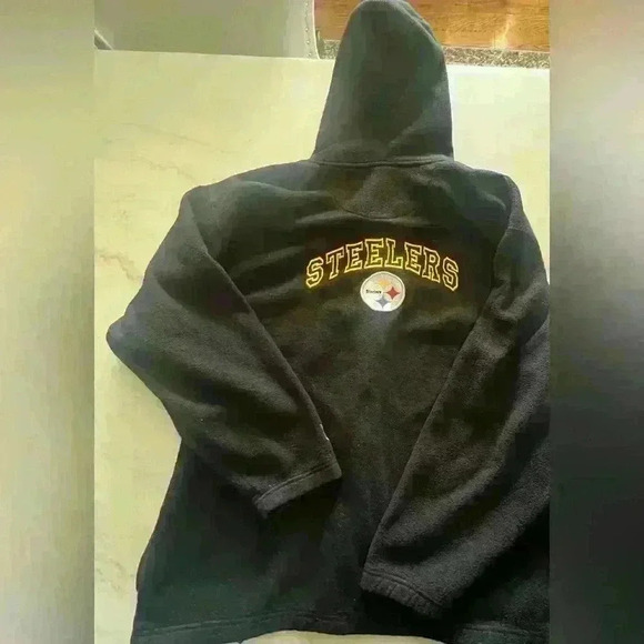 Vintage Pittsburgh Steelers Fleece  Black Hoodie Men's L. - Picture 2 of 7
